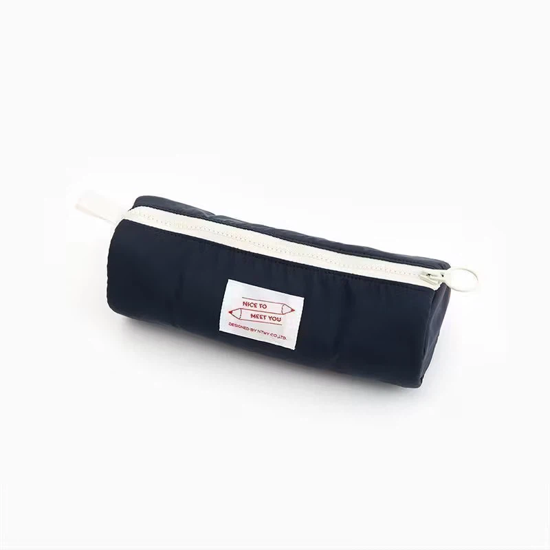 Solid Color Puffy Cylindrical Pen Pouch