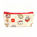 Cute Dog Fast‑Food Theme Canvas Pencil Case With Charm Pendant