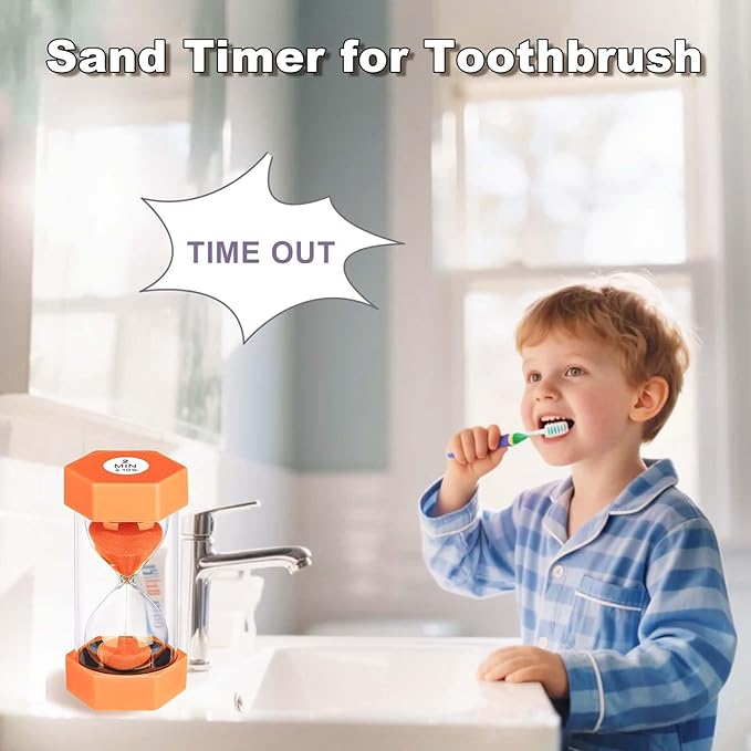 Hourglass 60 Minute Sand Timer, Plastic Orange Sand Clock 60 Min, Colorful Hour Glass Sandglass for Classroom Gmaes Decor (Orange)