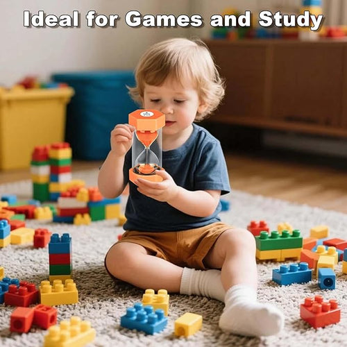 30 Minute Hourglass Sand Timer, Unbreakable Hexagon Sand Clock 30 Min, Reloj De Arena 30 Minutos,Plastic Colorful Hour Glass Sandglass for Classroom Games(Orange)