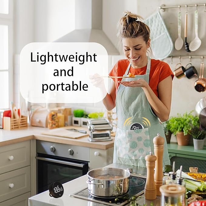 Digital Kitchen Timers, Magnetic Rotary Timer with Large LED Display, 3 Volume Levels, 0-199Min Countdown/Up, Easy Operation for Cooking, Studying, Fitness, Kids & Seniors